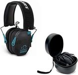 Walkers Razor Slim Electronic Shooting Hearing Protection Muff (Sound Amplification and Suppression) with Protective Case, Black/Teal