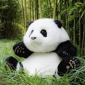 Chongker Weighted Panda Stuffed Animals, Panda Plush for Companion “HeHua”, Handmade Realistic Giant Panda Plush 4.6LBS, 16.5" Lifelike Animals