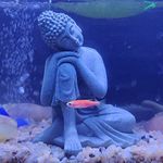 Meditating Buddha Aquarium Ornaments, for Fish Tank Home Garden Decoration, Simulation Handicraft,M