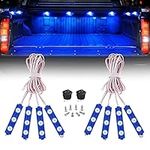 Nilight 8PCS Truck Pickup Bed Light 24LED Blue Cargo Rock Lighting Kits with Switch for Van Off-Road Under Car Side Marker Foot Wells Rail, 2 Years Warranty