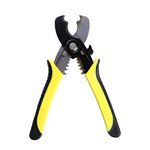 DOTCOM 8-Inch Self-Adjusting Automatic Cable Cutter Crimper, 5 in 1 Multipurpose Tool Wire Stripping Cutting Pliers, 10-24 AWG (0.2~6.0mm²) (Yellow) (WT-22)