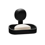 Bath Bliss Black Gel Suction Soap Dish in Matte