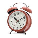 Acctim Hardwick 16124 Double Bell Alarm Clock in Soft Coral