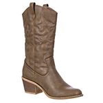 Charles Albert Women's Embroidered Modern Western Cowboy Boot in Mocha Size: 10