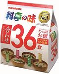 Marukome Miso Ryotei no Aji Soup 4 Flavours, Pack of 36 Japanese Instant Miso Soups (Wakame Seaweed, Green Onions, Tofu, Aburaage)