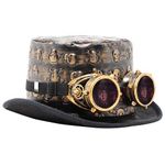 Spooktacular Creations Victorian Steampunk Top Hat w/Classic Goggles Vintage Accessories Set for Adult Halloween Dress Up