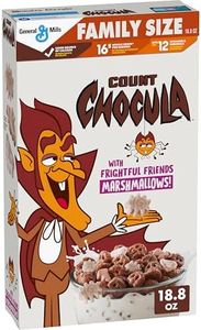 Count Chocula Cereal with Monster Marshmallows, Kids Breakfast Cereal, Limited Edition, Made with Whole Grain, Family Size, 18.8 oz