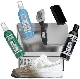 FACTORY LACED Shoe Cleaner Sneakers Kit - Includes - 8oz Sneaker Cleaner, Shoe Deodorizer, Stain and Water Repellent Spray- Safe on Vinyl, Nubuck, Suede, & More, Black, 8 oz