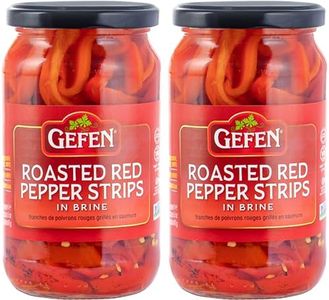 Gefen Roasted Red Pepper Strips, 16 oz (2 Pack) | Roasted Peppers in Brine | Kosher (including Passover)