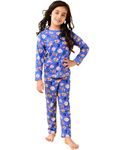 ANTHRILO Summer Pyjama Set for Girls | 100% Cotton, Skin Friendly Fabric | Pyjama Set for Girls | Casual Wear | Fish Blue Girls Long Sleeve Pyjama Set - Blue 0-6 Months