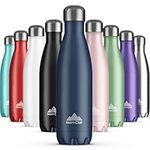 Mont-Clair Stainless Steel Water Bottle, Vacuum insulated + BPA Free, 12h Hot & 24h Cold Drinks Bottle, Metal Water Bottle 750ml Leakproof, Ideal for Adult, Kids, Running - Dark Blue