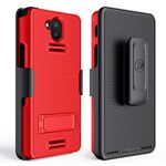 Wireless ProTech Case Compatible with Sonim XP10 (XP9900), Shell Case and Belt Clip Holster Combo with Kickstand and Screen Protector (Red)