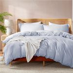 Nestl Ice Blue California King Duvet Cover Sets - Soft Double Brushed Cal King Duvet Cover, 3 Piece, with Button Closure, 1 Duvet Cover 104x98 inches and 2 Pillow Shams