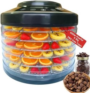 LSZY Food Dehydrator,6 BPA-free Trays, 600W Drying Machine with 24H Timer,158°F Food Fruit Dryer for Jerky, Herbs, Meat, Fruit,Dog Treats, Mushroom, Dried Snacks-Home Use Dehydrators (Black)