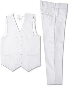 Johnnie Lene Boys Formal Vest and Pants Set #JL42 (20, White)