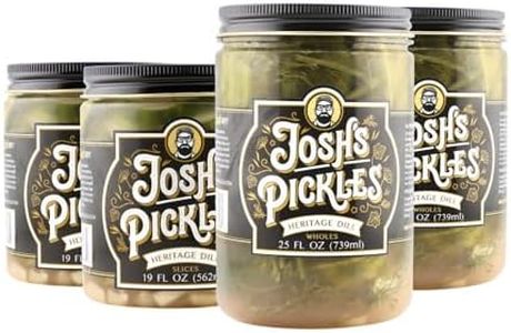 Josh's Pickles Dill Lovers Pack (4 Jars) – Fresh & Crunchy Refrigerated Pickles – Heritage Whole (x2), Heritage Slices (x2)