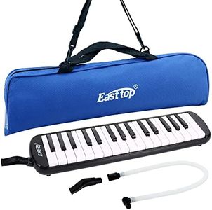 East Top 32-Key Professional Mouth Melodica Keyboard Organ - Adults, Students & Kids - Black