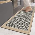 YUHFERA Geometric Carpet Runner Non Slip Rugs - Jute Beige Area Rug Runner,Kitchen Rugs Farmhouse Style, Indoor Soft Runner Rug with Rubber Backing, Perfect for Hardwood Floors | Size 2' x 6'