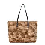 Ayliss Women Straw Woven Tote Large Beach Handmade Weaving Shoulder Bag Handbag (Khaki)