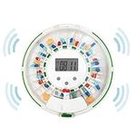 Medication Pill Reminder Automatic Pill Dispenser 28-Day Electronic Medication Organizer, 9 Dosage Template Rings, LCD Display, Sound & Light Alerts - Prescription & Vitamin Reminder, Locking Cover with Key