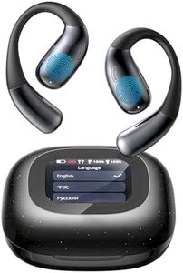 AI Language Translation Earbuds, Open Ear Earphones, LCD Touchscreen Bluetooth 5.4 Translator Earbuds, Real-time Translation for 142 Languages & Accents, for Business, Meeting, Travel