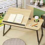 Laptop Desk for Bed, Adjustable Laptop Stand with 5 Adjustable Angles, Portable Lap Tray Table with Cup Holder, Laptop Bed Desk Tray for Working Writing Reading