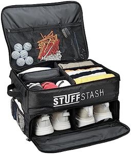 STUFFSTASH Golf Trunk Organizer, Strong, Won't Collapse. Shoe Compartments, Dividers, Storage for Tees, Gloves, Balls,.Store Accessories in Your Car or SUV. Golfer Gift Essentials for Men and Women.