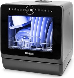 Duronic Table Top Dishwasher DW5 BK 950W Compact Tabletop Dish Washer Mini 5L Dishwashers with 8 Wash Cycles Electric Countertop Cleaner for Quick Eco Cleaning Plates Glass Cutlery Fruit (BLACK)