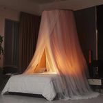 Padiouxs Luxurious Canopy Bed Curtains for Girls, Adults,Children Double Layers Princess Bed Canopy- Round Dome Lace Princess Mosquito Bedding Net for Twin Full Queen King Size(NewPink)