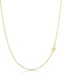 18k Gold over Sterling Silver 1mm Box Chain Necklace Made in Italy 20 Inch