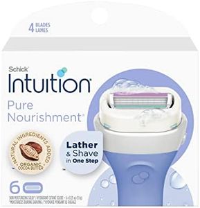 Schick Intuition Refill, Pure Nourishment Razors for Women | Intuition Razor Blades Refill with Organic Cocoa Butter, 6 Count (Pack of 1)