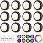 Yiliaw 12 Pack LED Puck Lights Remo