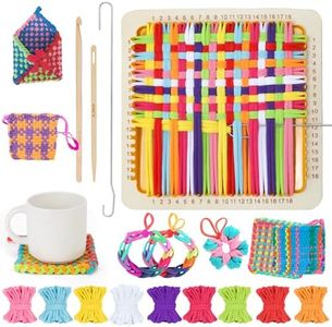 DREMTOY 7" Metal Weaving Loom Kit Toys, DIY Crafts Projects for Kids and Adults, Gift Ideas for Girls 6-12 Years, Easy Potholder Loom Knitting for Beginners, Includes 9 Colors, 224 Craft Loops