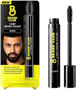 The Beard Club 1 Day Temporary Beard Dye for Men - Black Beard, Mustache & Eyebrow Color for a Fuller, Well-Defined Look, Water & Sweat Resistant, Up to 30 Applications, 0.3 fl oz