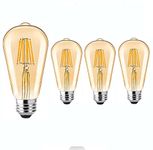 Gesto 4W E27 E26 Base Filament Bulbs | Edison Bulb | Filament Antique Bulb | 15000 Light Hours | Hanging Light Led Bulb Warm White 2700K Antique Vintage Filament Light Bulbs (Pack Of 4)