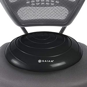 Gaiam Balance Disc Wobble Cushion Stability Core Trainer for Home Or Office Desk Chair and Kids Alternative Classroom Sensory Wiggle Seat - Black