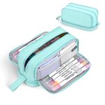 Howala Pencil Case Large Capacity Pencil Pouch for Girls Boys with 4 Compartments Multifunctional Pen Bag Stationery Organizer Office Makeup Bag Portable Pen Bag for Teenage Adult Women, Light Green