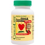 ChildLife Essentials, Pure DHA, Omega-3 Capsules for Children, 90 Softgels, Gluten Free, Soy Free, GMO Free