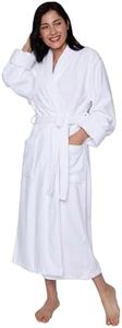 Mansfield,Unisex Classic Terry Velour Shawl Colla Spa Robe,White,4X