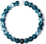 Lokai Hawaiian Silicone Beaded Bracelets for Women & Men, The Surf Collection - Ohana Beach Jewelry Fashion Bead Bracelet with Black & White Beads - Ring Bangle Slide-On Style for Comfortable Fit, 6.5