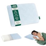 The White Willow Slim Memory Foam Pillow Orthopaedic Bed Neck Back Pain Relief Pillow for Sleeping Ideal for Back Stomach & Side Sleeper with Removable Pillow Cover(24" L x 15" W x 2.5" H) Green