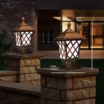 Weldecor Outdoor Gate Lights - 2pc Rust-Resistant, Waterproof Fixtures for Home, Garden, Resort, and Farmhouse | Shahi Design with Lamp Post Lighting (Bulb NOT Included)