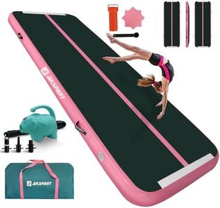 AKSPORT Inflatable Gymnatsics Mat Tumble Track 10ft 13ft 16ft 20ft 23ft Air Tumbling Mat with Air Pump for Home Use/Training/Cheerleading/Yoga