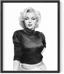 HAUS AND HUES Marilyn Monroe Poster Marilyn Monroe Wall Art Black and White Marilyn Monroe Pictures Monroe Decor Marilyn Monroe Wall Decor Wall Art MM Sketch Art Print (16" x 20" Unframed)