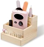 Urbuti Nail Drill Bits Holder, Wooden 10 Holes Nail Drill Machine Holder Display Storage Box, Durable Nail Art Polishing Grinding Drill Bit Organizer for Home Use or Nail Salon