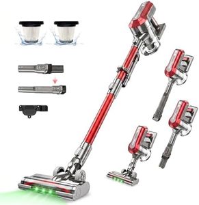 Akitas V10A Cordless Vacuum Cleaner 450W BLDC Motor 45kPa Suction 60min Runtime Lightweight Stick & Handheld LED Power Brush with Green Light Tangle-Free Ideal for Carpet Hard Floors & Pet Hair