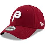 New Era MLB The League 9FORTY Adjustable Hat Cap One Size Fits All (Philadelphia Phillies Cooperstown Maroon), Red