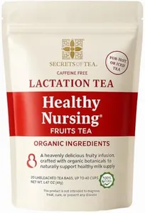 Secrets Of Tea Healthy Lactation Tea for Breastfeeding Moms, Natural USDA Organic Caffeine-Free Nursing Tea for Increased Breast Milk, Lactation Support for Women, Fruits Flavor - 20 Count(1 Pack)