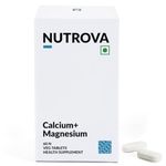 Nutrova Calcium+Magnesium Bioavailable Calcium Magnesium with Vitamins D3, K2, Boron – 60 Vegan tablets