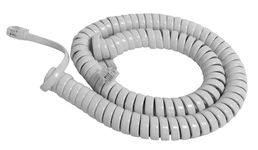 The VoIP Lounge 12 Ft White Handset Curly Cord for Panasonic KX-T, KX-DT, KX-NT Phones